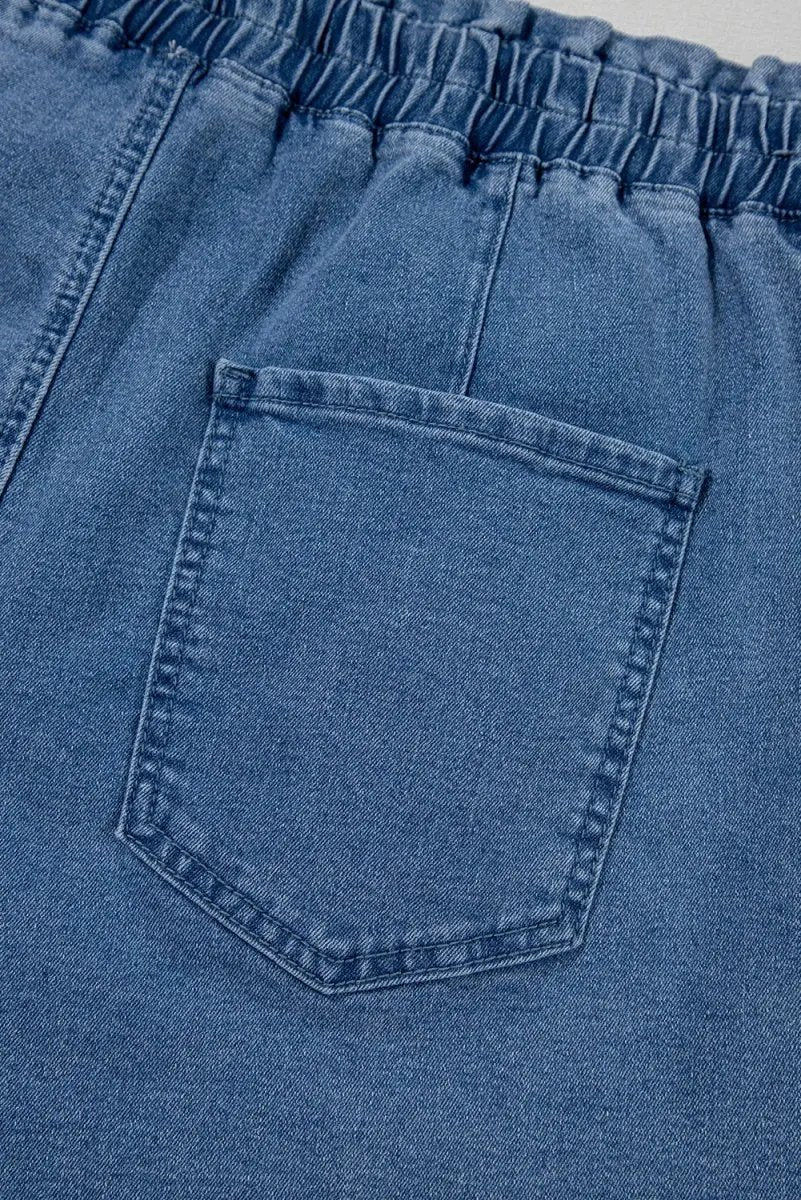 Ashleigh Blue Drawstring High Waist Casual Denim Shorts - Love Salve